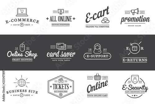 Set of Vector E-Commerce Icons Shopping and Online can be used as Logo or Icon in premium quality
