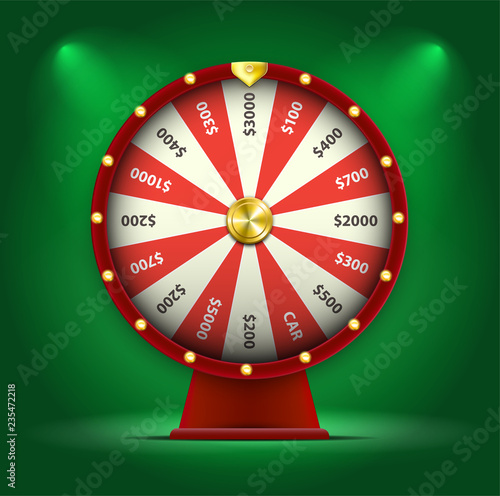 Wheel of fortune isolated Red on white Illustration Eps 10