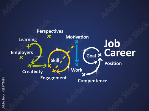 Job Career 2019 blue background vector