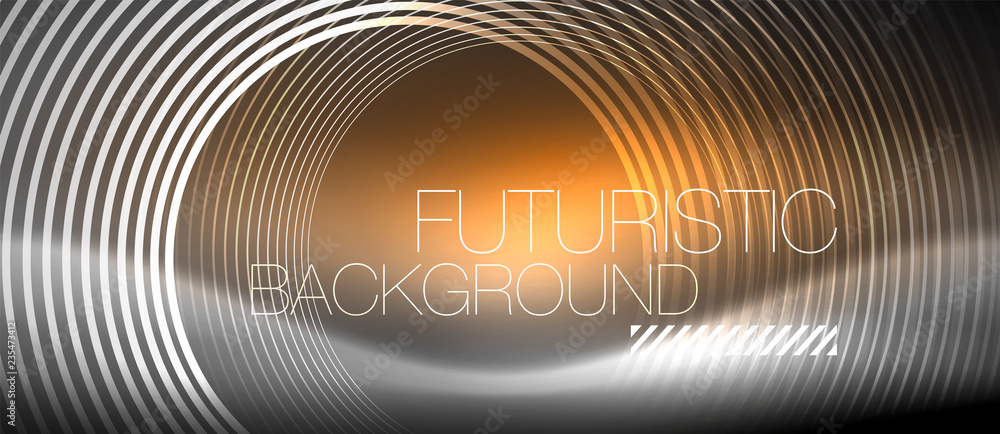 Neon circles abstract background, shiny lines Neon circles abstract background, shiny lines
