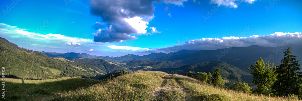 Fototapeta premium Panorama of the Carpathian Mountains