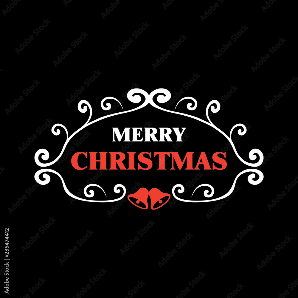Merry Christmas. Happy New Year, 2019. Typography set. Vector logo, emblems, text design. Usable for banners, greeting cards, gifts etc.