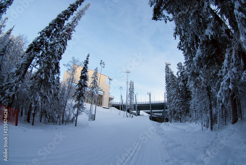 Khanty-Mansiysk. The center of winter sports. Section of track.