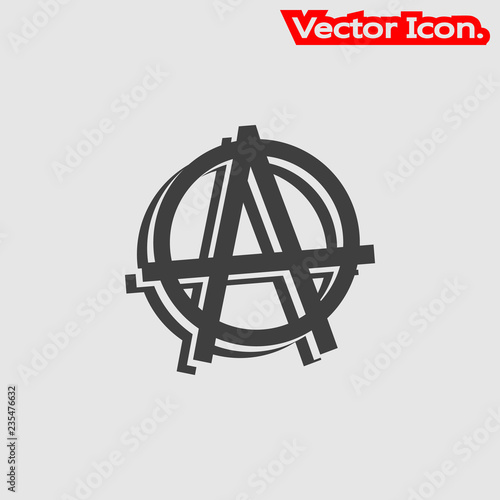 Anarchy icon isolated sign symbol and flat style for app, web and digital design. Vector illustration.