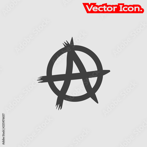Anarchy icon isolated sign symbol and flat style for app, web and digital design. Vector illustration.
