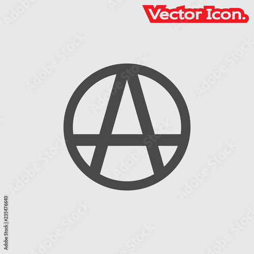 Anarchy icon isolated sign symbol and flat style for app, web and digital design. Vector illustration.