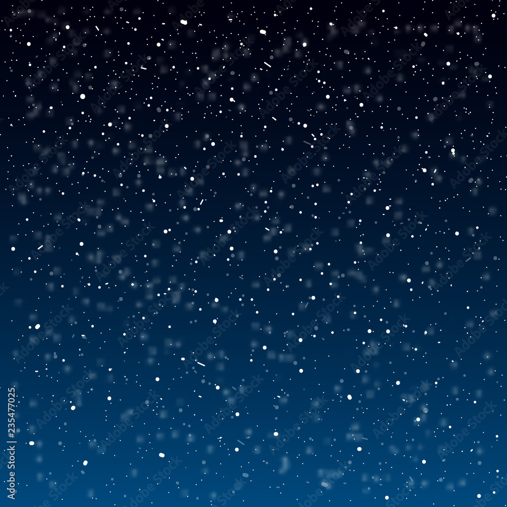 Obraz premium Falling snow background. Vector illustration with snowflakes. Winter snowing sky. Eps 10.