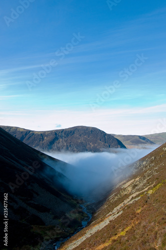 Cloud inversion near Crummock and Buttermere  Lake District  Cumbria  England