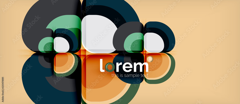 Round triangles geometric shapes composition Round triangles geometric shapes composition