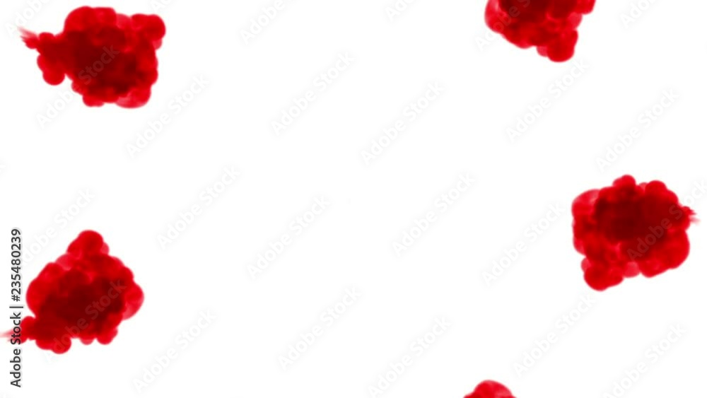 red ink on a white background dissolves in water. beautiful effect modeled on a computer. 3d render with luma matte for use as an alpha channel for visual effects. circular structure 1 red ink on a white background dissolves in water. beautiful effect modeled on a computer. 3d render with luma matte for use as an alpha channel for visual effects. circular structure 1