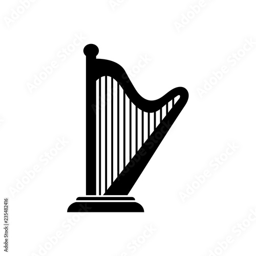 Harp icon, logo on white background