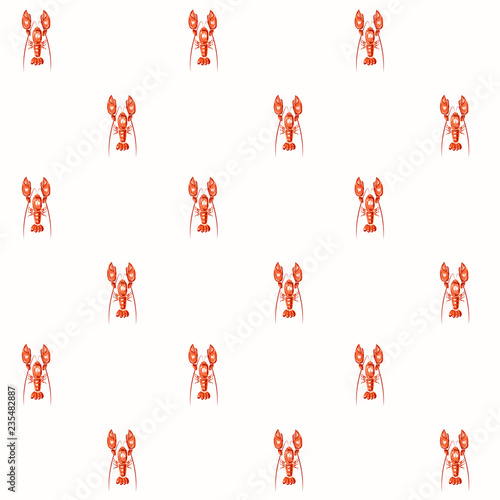 Seamless vector lobster pattern