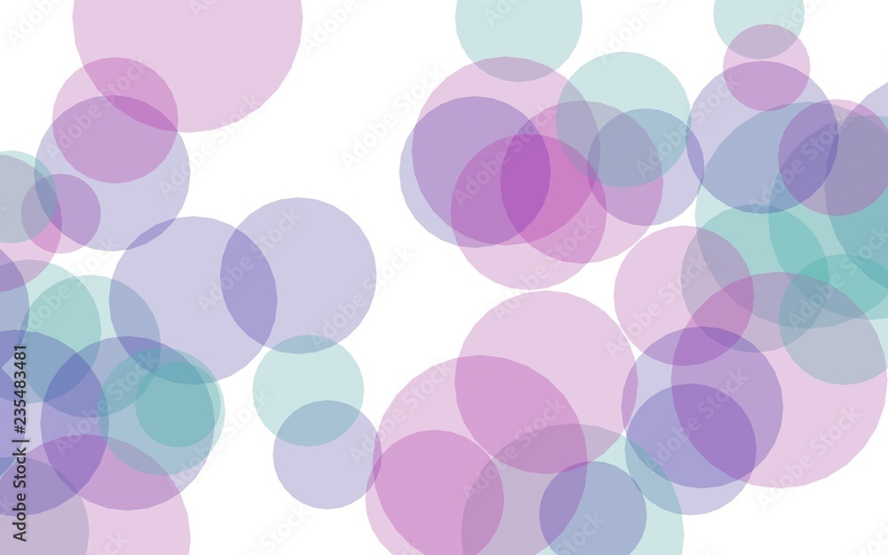 Multicolored translucent circles on a white background. Pink tones. 3D illustration Multicolored translucent circles on a white background. Pink tones. 3D illustration