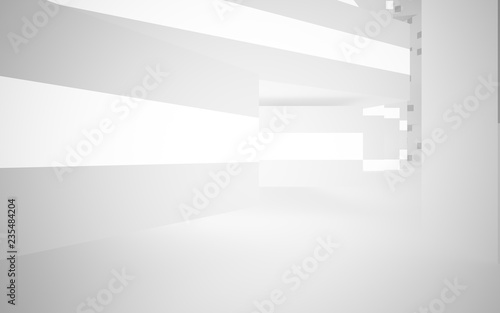 Wallpaper Mural White Abstract architectural background whith gray lines . 3D illustration and rendering Torontodigital.ca