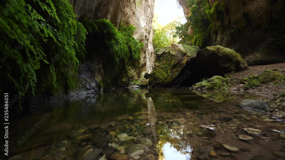 River with clear water in mountain gorge River with clear water in mountain gorge