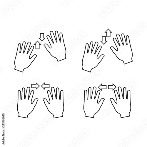 Pixel hand gesture. Computer nonverbal communication web symbols, movement or position to show direction
