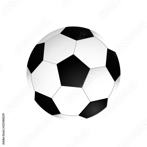 Soccer ball icon. Flat vector illustration in black on white background. EPS 10