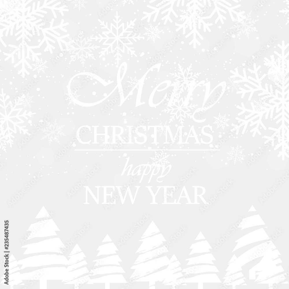 Merry Christmas and Happy New Year Greeting Card With White Snowflakes. 2019 .Vector Merry Christmas and Happy New Year Greeting Card With White Snowflakes. 2019 .Vector