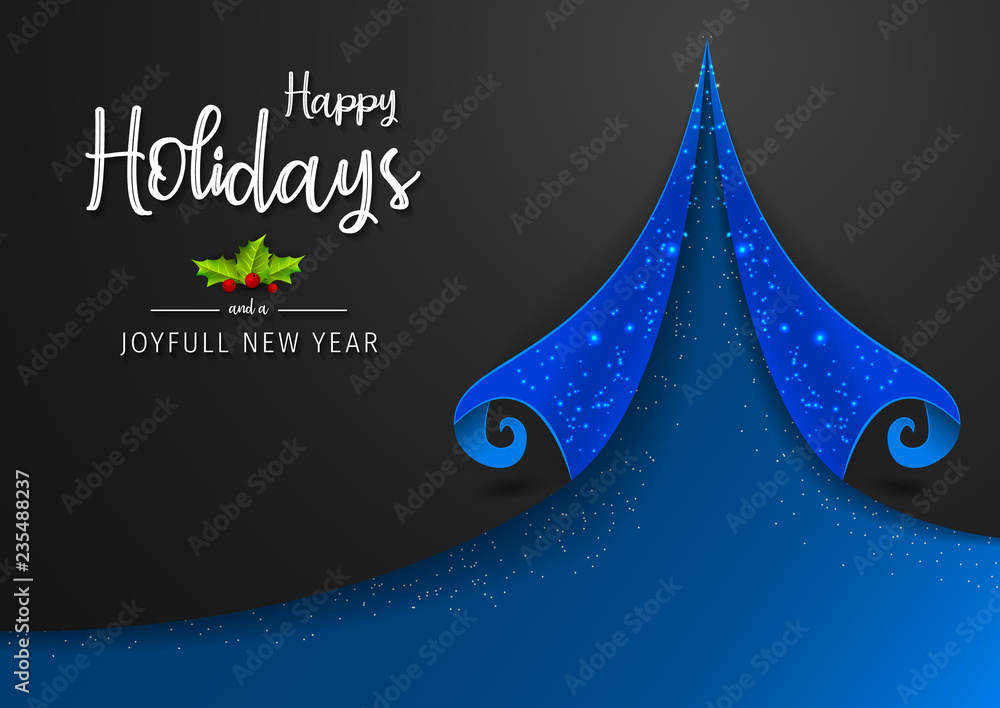 Happy Holidays and Joyful New Year Greeting Card. Happy Holidays and