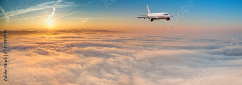 Commercial airplane flying ...