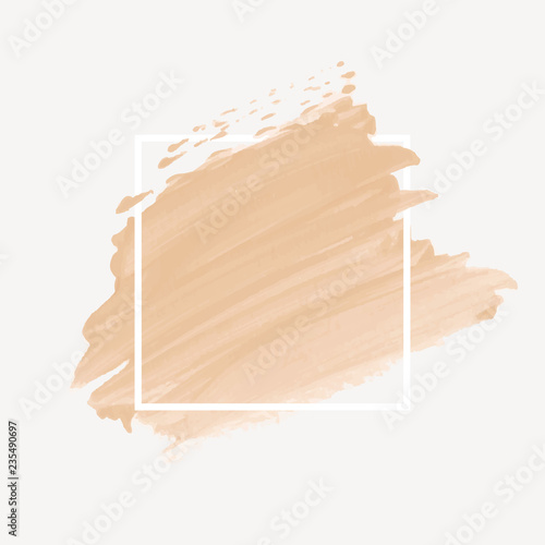 Logo brush painted watercolor abstract background design illustration vector over square frame. Perfect acrylic design for headline, logo and sale banner. 