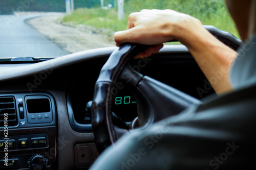 Wallpaper Mural steering wheel speed 80 km h closeup Torontodigital.ca