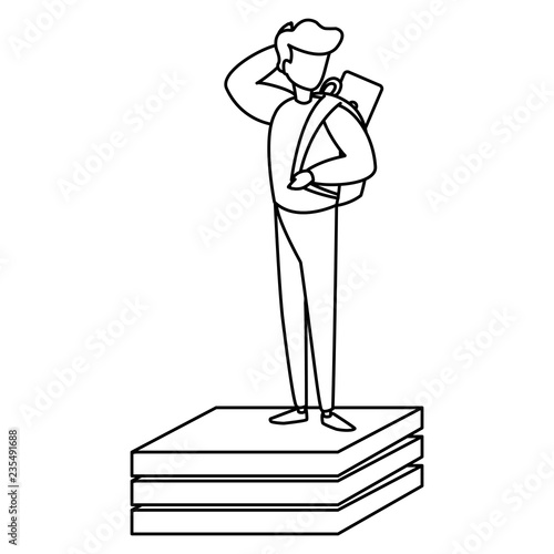 young man modeling character