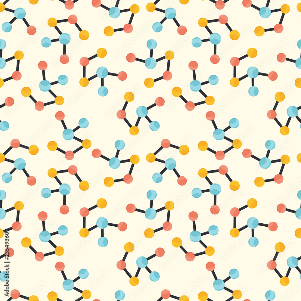 Simplified molecule seamless pattern composition.