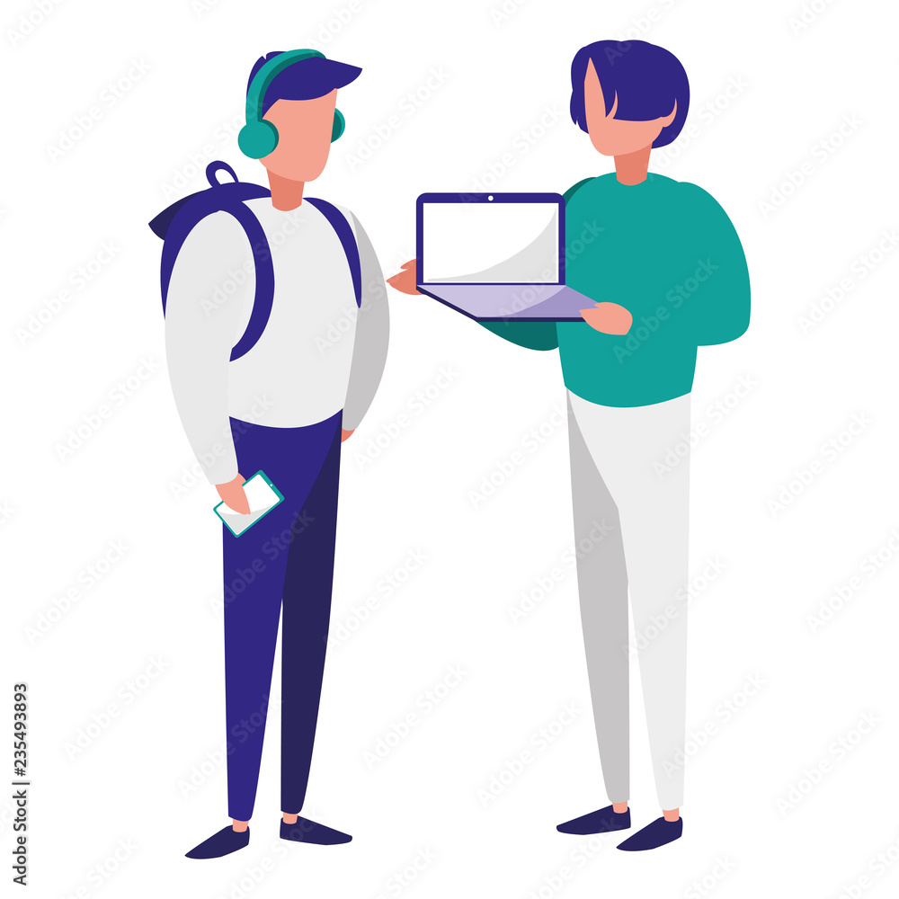 young men with laptop young men with laptop