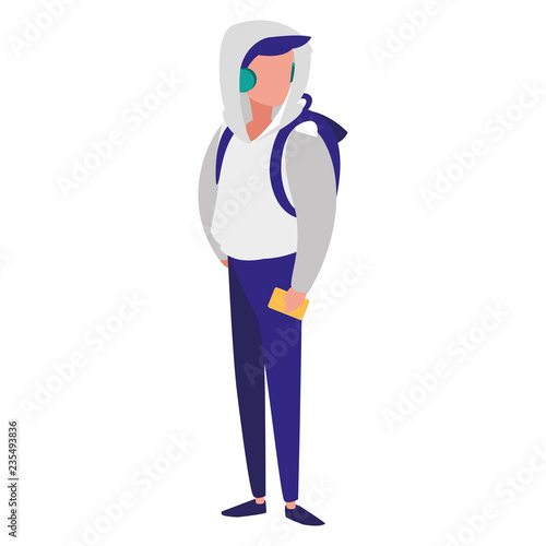 young man modeling character