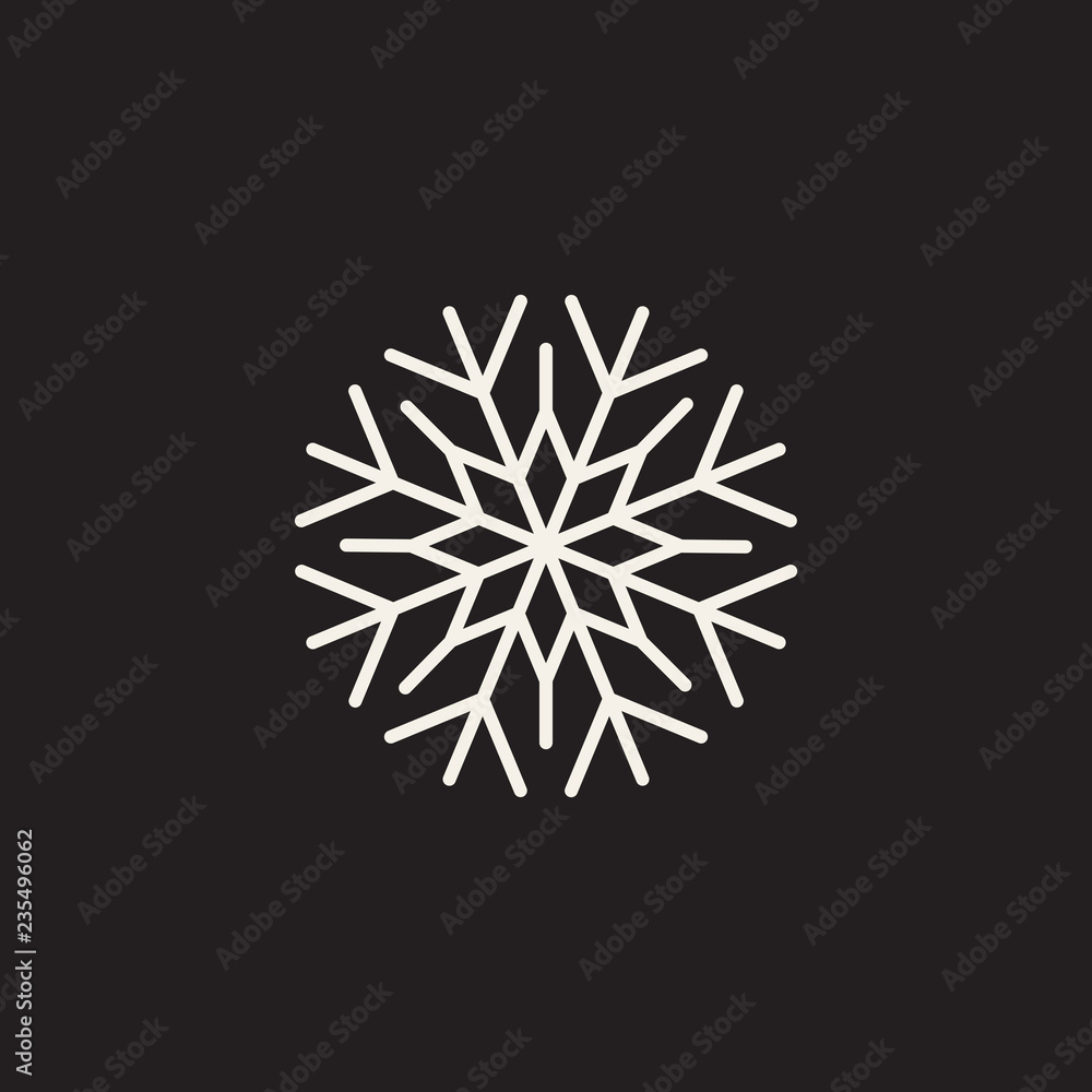 White snowflake icon, snow pictogram, winter symbol White snowflake icon, snow pictogram, winter symbol