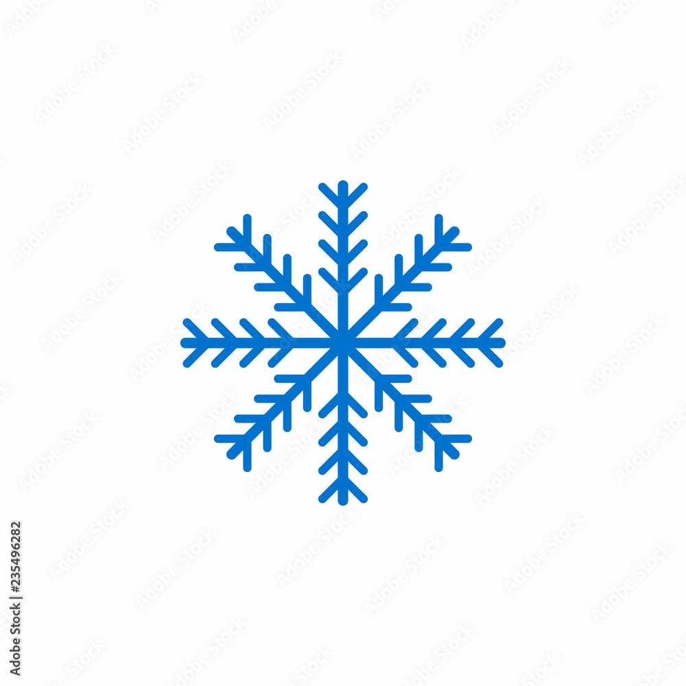 Blue snowflake icon, snow pictogram, winter symbol Blue snowflake icon, snow pictogram, winter symbol