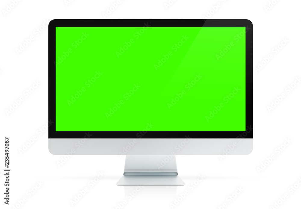 Modern computer monitor mockup isolated 3d rendering Modern computer monitor mockup isolated 3d rendering