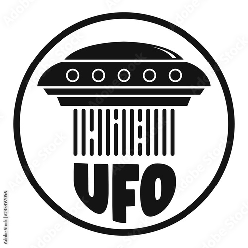 Flying ufo ship logo. Simple illustration of flying ufo ship vector logo for web design isolated on white background