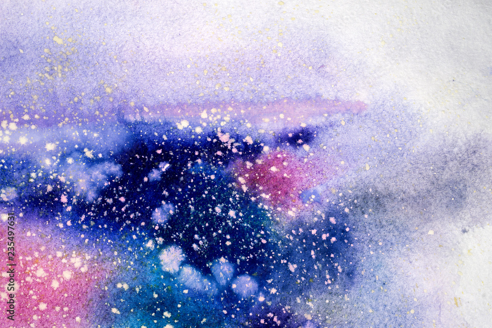 Fototapeta premium Abstract watercolor illustration. Hand drawn watercolour painting. Colorful blots textured background.