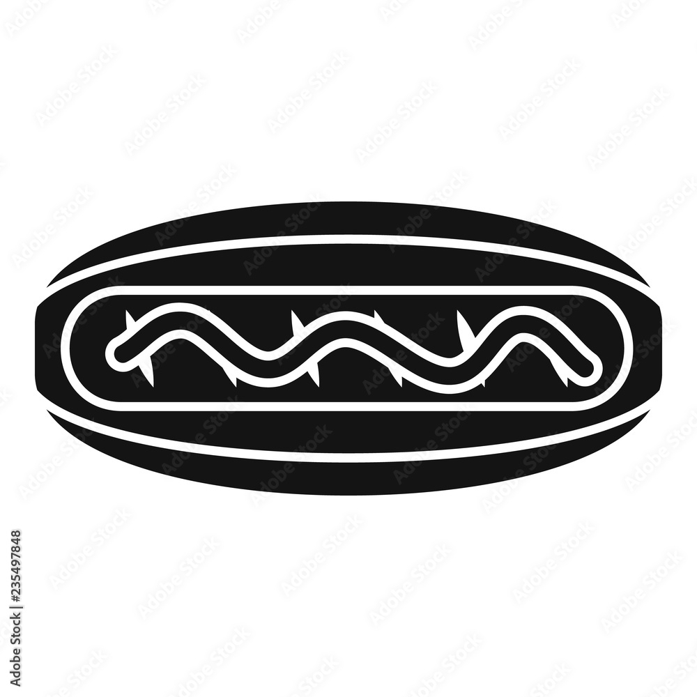 American hot dog icon. Simple illustration of american hot dog vector icon for web design isolated on white background American hot dog icon. Simple illustration of american hot dog vector icon for web design isolated on white background