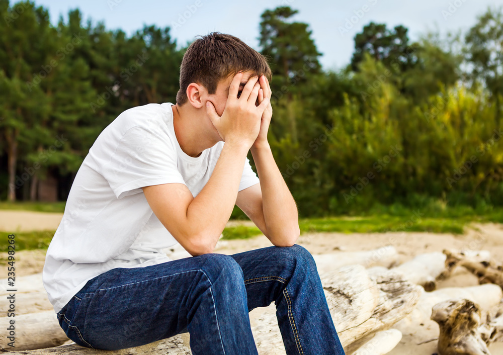 Sad Young Man outdoor Sad Young Man outdoor