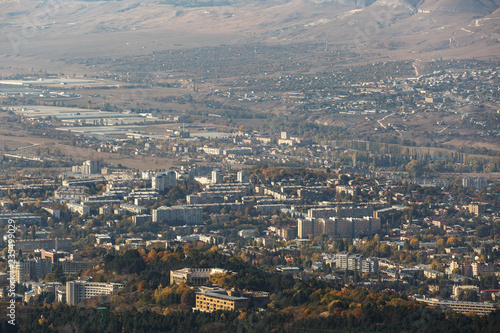 Aerial view of the city of Kislovodsk, Russia, in autumn