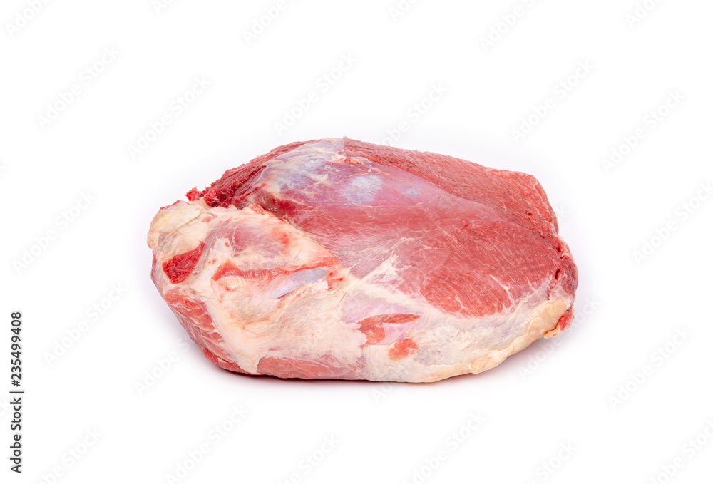 Piece of fresh raw horse meat isolated on white background Piece of fresh raw horse meat isolated on white background