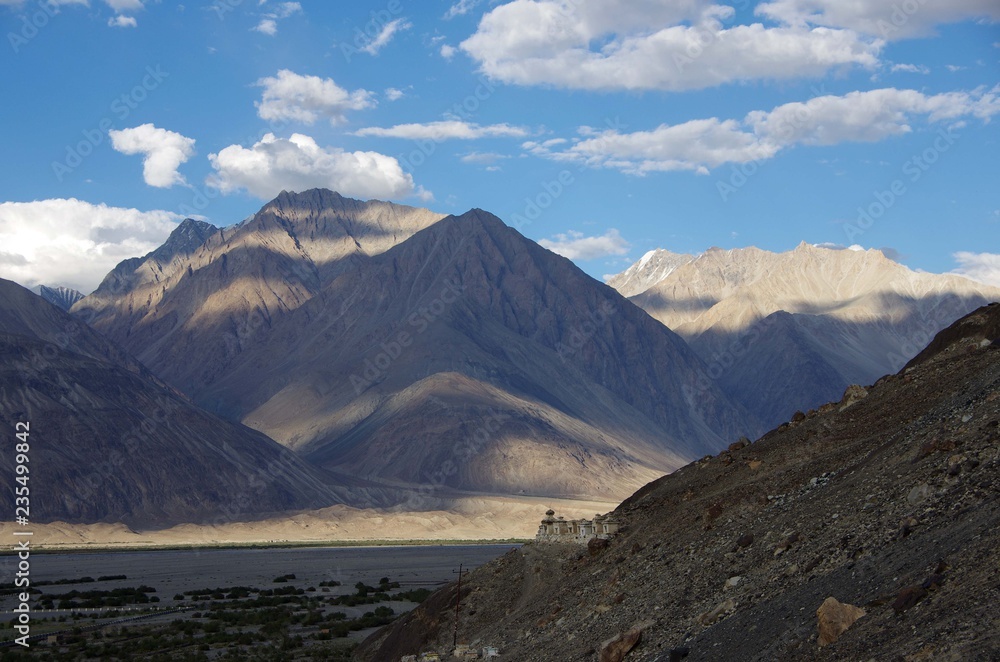Naklejka Landscape in the Nubra Valley in Ladakh, India