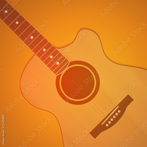 Guitar on orange background...