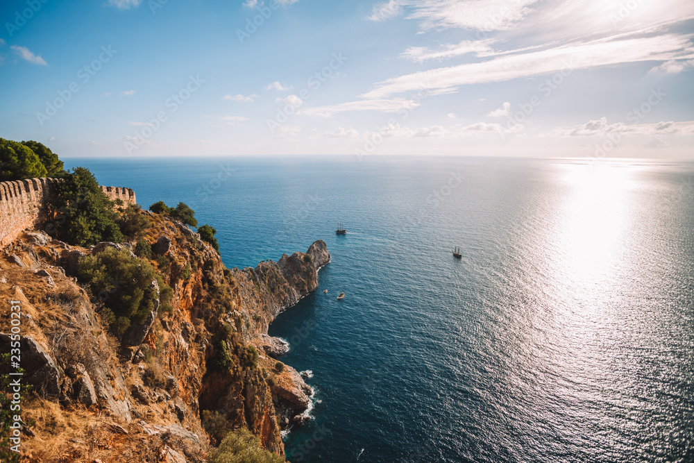 Fototapeta premium Turkey, Alanya - Rock Coast by The Sea