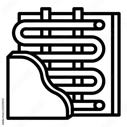Under wall heater icon. Outline under wall heater vector icon for web design isolated on white background