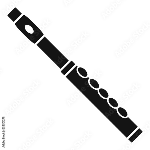 Flute icon. Simple illustration of flute vector icon for web design isolated on white background