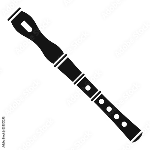 Flute instrument icon. Simple illustration of flute instrument vector icon for web design isolated on white background