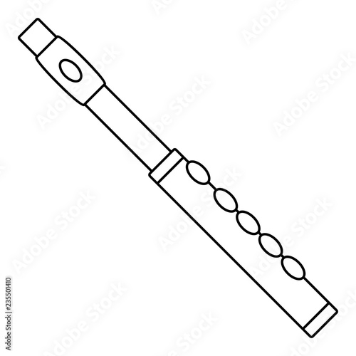 Flute icon. Outline flute vector icon for web design isolated on white background