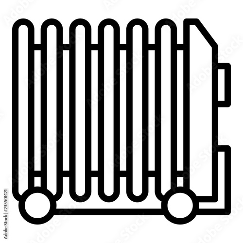 Oil radiator heater icon. Outline oil radiator heater vector icon for web design isolated on white background
