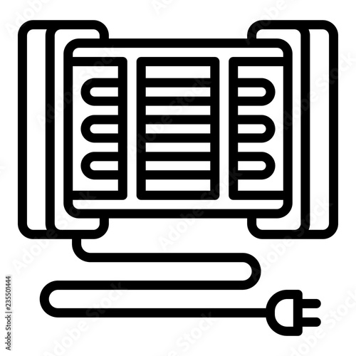 Modern home heater icon. Outline modern home heater vector icon for web design isolated on white background