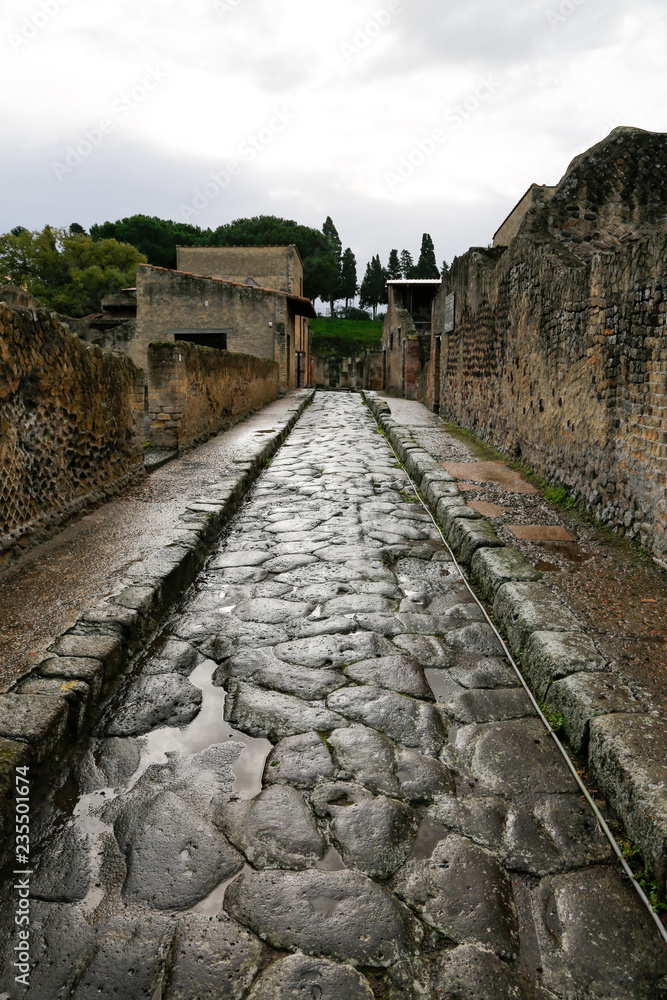 Ancient Street in Herculaneum, Italy