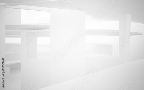 Fototapeta Naklejka Na Ścianę i Meble -  Abstract white interior highlights future. Architectural background. 3D illustration and rendering